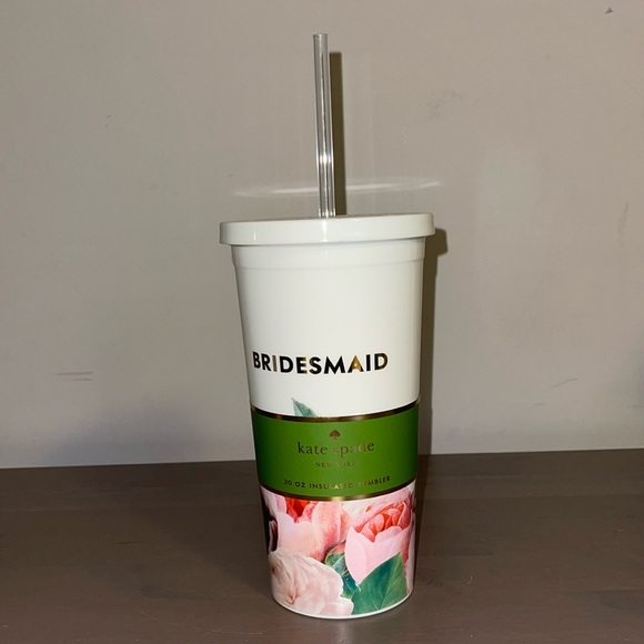 🆕 Kate Spade “Blushing Floral - Bridesmaid” 20 Ounce Insulated Tumbler - Picture 2 of 5